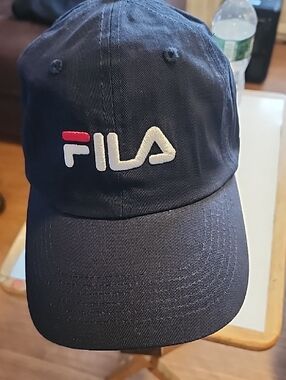 Fila Navy Baseball Cap with White & Red Embroidered Logo